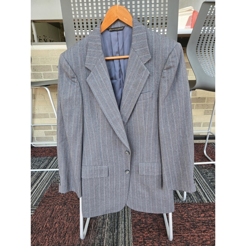 Vintage Christian Dior Monsieur Blazer 42R Wool Pinstripe USA 2 Button Jacket